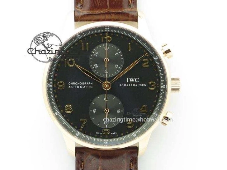 MIROTIME 0724 Timeless Portuguese Chrono IW371606 ZF 1:1 Best Edition Blue Dial on Black Leather Strap A 7099